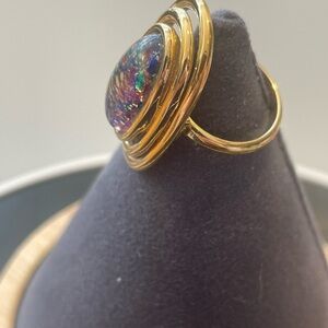 Sarah Coventry Gold and Multicoloured Ring with Bold Gemstone